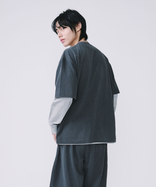 TEN PAST SEVEN(テン ファスト セブン)の「ヴィンテージウォッシングピグメントTシャツ(2色)(Tシャツ/カットソー・メンズ・チャコール/ブルー系その他・MEDIUM/LARGE)」の7枚目の写真