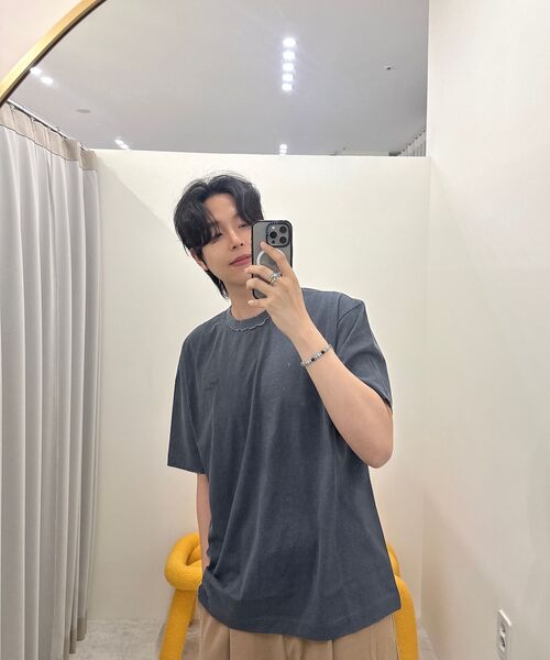 TEN PAST SEVEN(テン ファスト セブン)の「ヴィンテージウォッシングピグメントTシャツ(2色)(Tシャツ/カットソー・メンズ・チャコール/ブルー系その他・MEDIUM/LARGE)」の8枚目の写真