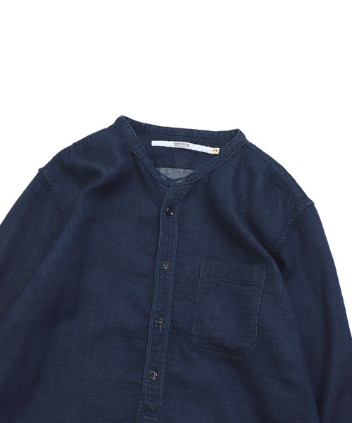 OMNIGOD（オムニゴッド）の「[OMNIGOD womens / オムニゴッド] インディゴ二重ガーゼ スタンドカラーシャツ（シャツ/ブラウス・レディース・インディゴブルー・3/2）」の16枚目の写真