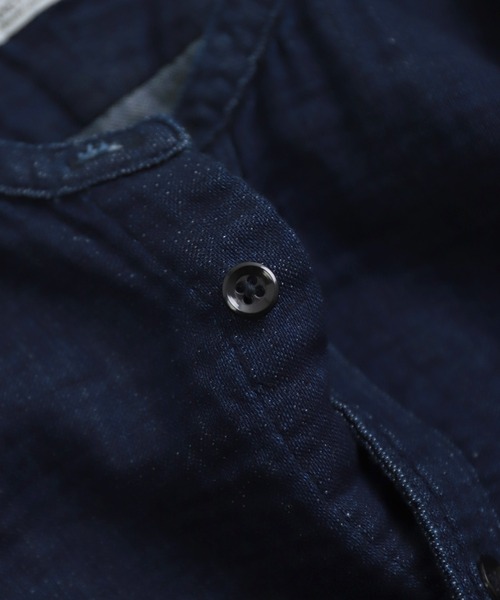 OMNIGOD（オムニゴッド）の「[OMNIGOD womens / オムニゴッド] インディゴ二重ガーゼ スタンドカラーシャツ（シャツ/ブラウス・レディース・インディゴブルー・3/2）」の17枚目の写真