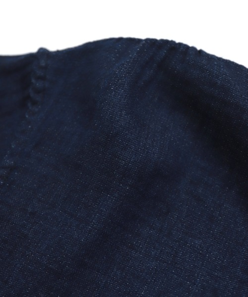 OMNIGOD（オムニゴッド）の「[OMNIGOD womens / オムニゴッド] インディゴ二重ガーゼ スタンドカラーシャツ（シャツ/ブラウス・レディース・インディゴブルー・3/2）」の7枚目の写真