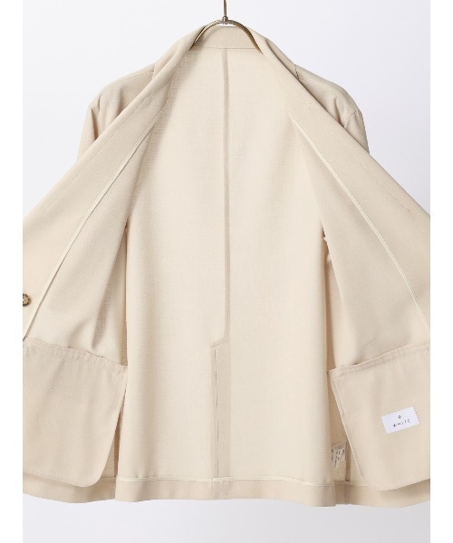 SUIT SQUARE（スーツスクエア）の「CHANTOWA／5分袖ダブルジャケット／ウォッシャブル／リネンライクポリエステル／無地（その他アウター・レディース・ベージュ/グレー・40/38/36）」の19枚目の写真