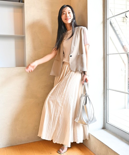 Ehre style(エーレスタイル)の「ふわり軽やか 暑い日も 快適 フレアスカート(スカート・レディース・ベージュ/ブラック/ピンク/アイボリー・FREE)」の13枚目の写真