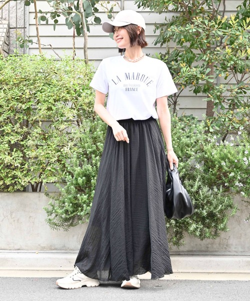 Ehre style(エーレスタイル)の「ふわり軽やか 暑い日も 快適 フレアスカート(スカート・レディース・ベージュ/ブラック/ピンク/アイボリー・FREE)」の17枚目の写真