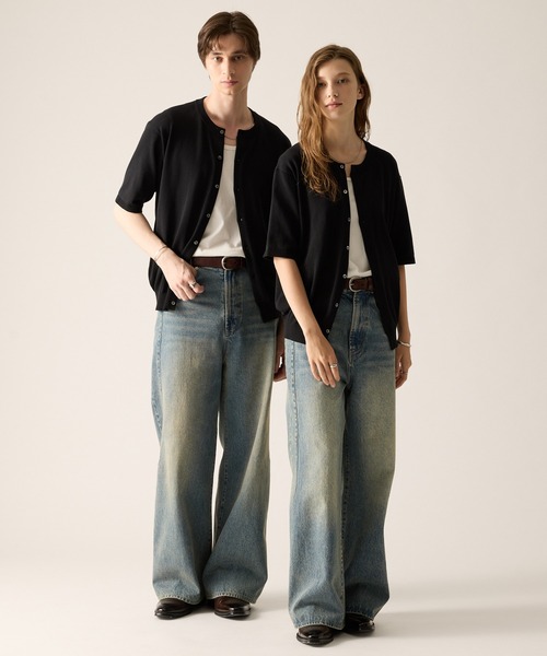 CLEL（クレイル）の「【CLEL】Giza Cotton Short Sleeve Crew Neck Cardigan / ギザコットン半袖クルーネックカーディガン（Tシャツ/カットソー・メンズ・ブラック/ダークグレー/ネイビー・L/M/S/XS）」の21枚目の写真