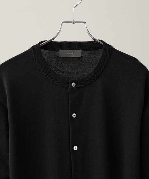 CLEL（クレイル）の「【CLEL】Giza Cotton Short Sleeve Crew Neck Cardigan / ギザコットン半袖クルーネックカーディガン（Tシャツ/カットソー・メンズ・ブラック/ダークグレー/ネイビー・L/M/S/XS）」の14枚目の写真