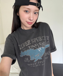 シルバースパークラブピグメント半袖Tシャツブラックチャコール
