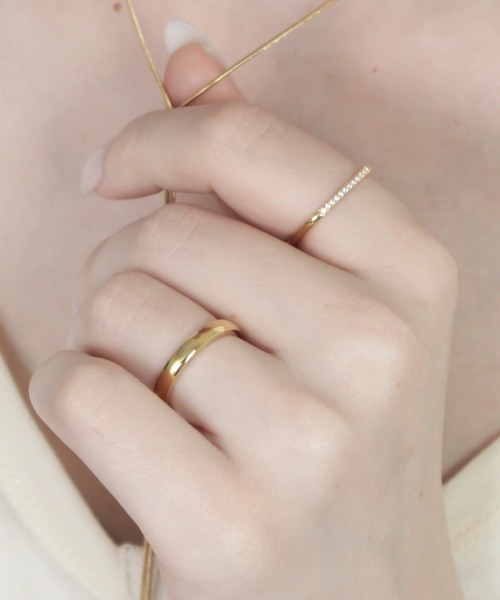 Bilan(ビラン)の「【BILAN】 (金属アレルギー軽減 サージカルステンレス ) Glow Simple Ring / グロウシンプルリング(リング・レディース・シルバー/ゴールド・16号/14号/11号)」の2枚目の写真