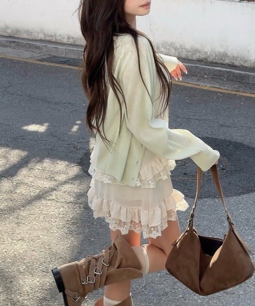 yuue' ( wear )(ユーイ)の「レースフリルティアードミニワンピース(ワンピース・レディース・ブラック/ホワイト・FREE)」の5枚目の写真