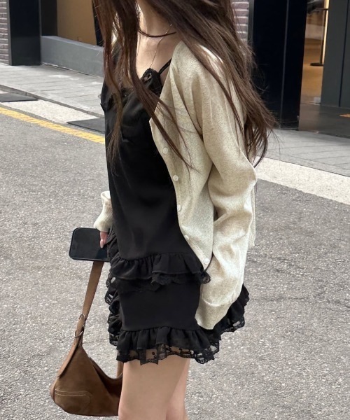 yuue' ( wear )(ユーイ)の「レースフリルティアードミニワンピース(ワンピース・レディース・ブラック/ホワイト・FREE)」の15枚目の写真