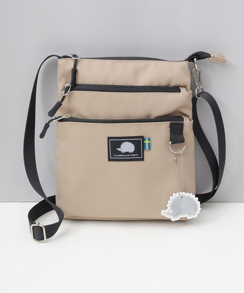 SCANDINAVIAN FOREST(スカンジナビアン・フォレスト)の「撥水ナイロン 3層式 縦型 ミニショルダーバッグ A5対応(ショルダーバッグ・レディース・ベージュ/ブルー/ブラック/グレー・FREE)」の6枚目の写真