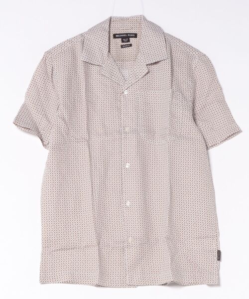 MICHAEL KORS(マイケルコース)の「タイル プリント リネン シャツ(シャツ/ブラウス・メンズ・ブラウン系・L/M/S/XS)」の1枚目の写真
