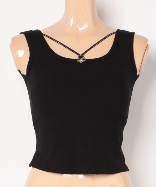 Lace Ladies(レースレディース)の「チャームストラップ付き バック クロス カップ付き タンクトップ(タンクトップ・レディース・ブラック/ホワイト/グレー/モカ・FREE)」の22枚目の写真