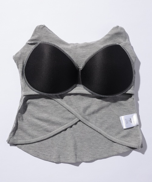 Lace Ladies(レースレディース)の「チャームストラップ付き バック クロス カップ付き タンクトップ(タンクトップ・レディース・ブラック/ホワイト/グレー/モカ・FREE)」の18枚目の写真