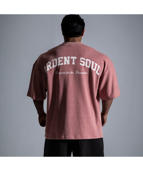 ARDENTSOUL(アーデントソウル)の「ピグメントメッシュジャイアントフィット半袖2カラー(Tシャツ/カットソー・メンズ・チャコール/ピンク系その他・LARGE/MEDIUM/X-LARGE/XX-LARGE)」の1枚目の写真