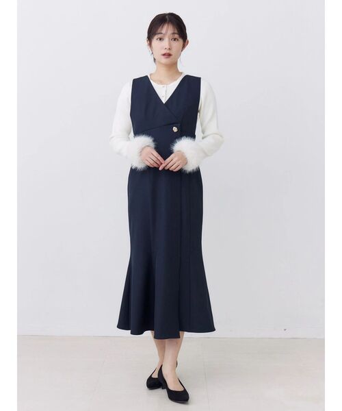 TONAL（トーナル）の「ラップマーメイドジャンパースカート（ワンピース・レディース・グレー/ブラウン/ネイビー・MEDIUM）」の22枚目の写真