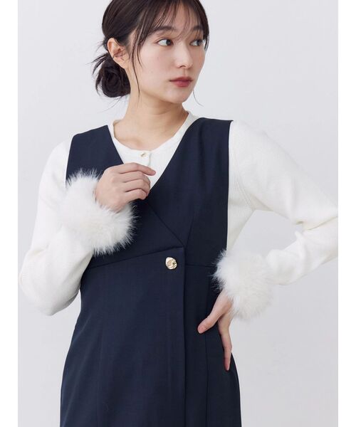 TONAL（トーナル）の「ラップマーメイドジャンパースカート（ワンピース・レディース・グレー/ブラウン/ネイビー・MEDIUM）」の21枚目の写真