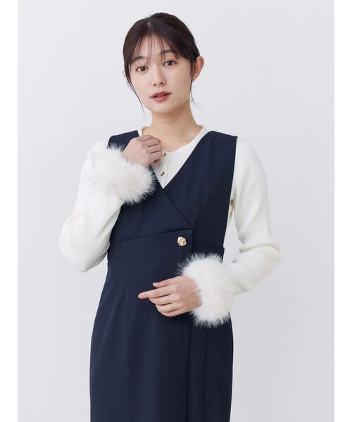 TONAL（トーナル）の「ラップマーメイドジャンパースカート（ワンピース・レディース・グレー/ブラウン/ネイビー・MEDIUM）」の20枚目の写真