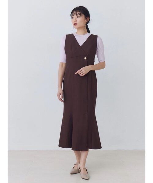 TONAL（トーナル）の「ラップマーメイドジャンパースカート（ワンピース・レディース・グレー/ブラウン/ネイビー・MEDIUM）」の19枚目の写真