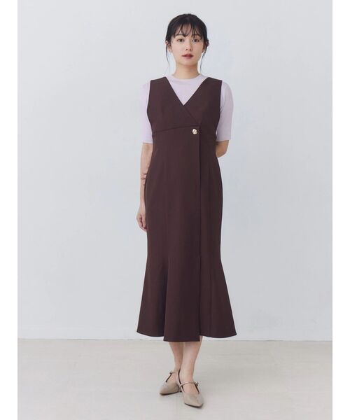 TONAL（トーナル）の「ラップマーメイドジャンパースカート（ワンピース・レディース・グレー/ブラウン/ネイビー・MEDIUM）」の18枚目の写真