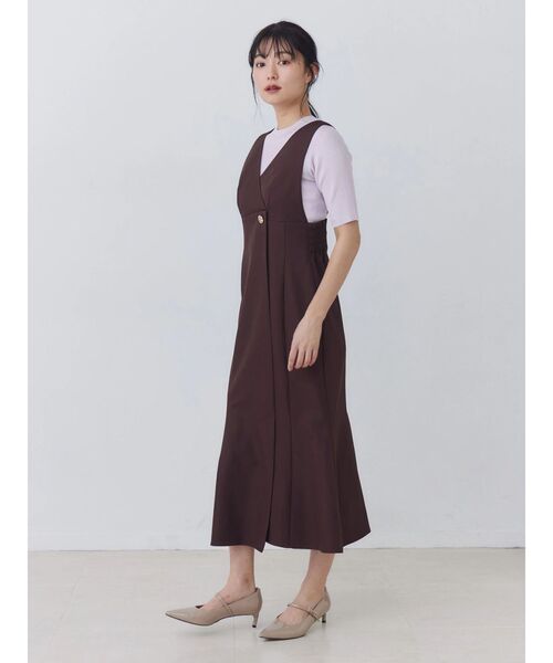 TONAL（トーナル）の「ラップマーメイドジャンパースカート（ワンピース・レディース・グレー/ブラウン/ネイビー・MEDIUM）」の17枚目の写真