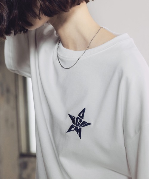 ROCHEM（ローシェン）の「ルーズシルエットスターロゴ刺繍Tシャツ（Tシャツ/カットソー・メンズ・ブラック/チャコール/ホワイト・M/S/XS/L）」の10枚目の写真
