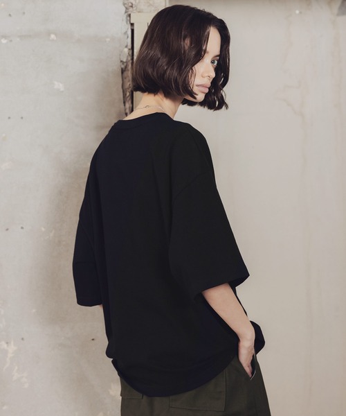 ROCHEM（ローシェン）の「ルーズシルエットスターロゴ刺繍Tシャツ（Tシャツ/カットソー・メンズ・ブラック/チャコール/ホワイト・M/S/XS/L）」の14枚目の写真