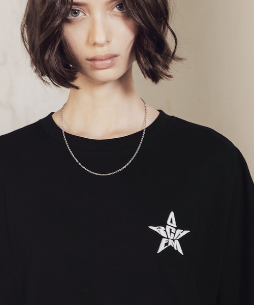 ROCHEM（ローシェン）の「ルーズシルエットスターロゴ刺繍Tシャツ（Tシャツ/カットソー・メンズ・ブラック/チャコール/ホワイト・M/S/XS/L）」の15枚目の写真