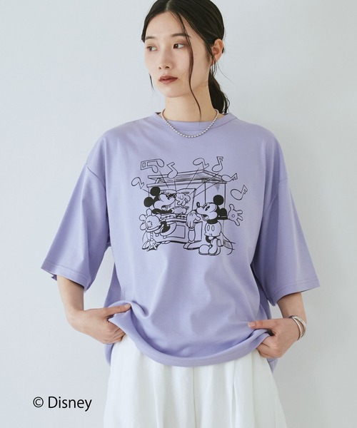 Doux archives(ドゥアルシーヴ)の「DOUX ARCHIVES限定商品【Disney】レトロプリントTee(Tシャツ/カットソー・レディース・パープル/オフホワイト/チャコールグレー・FREE)」の1枚目の写真