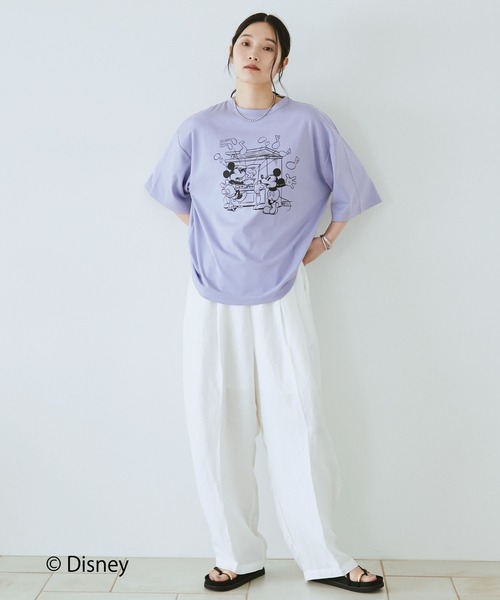 Doux archives(ドゥアルシーヴ)の「DOUX ARCHIVES限定商品【Disney】レトロプリントTee(Tシャツ/カットソー・レディース・パープル/オフホワイト/チャコールグレー・FREE)」の7枚目の写真