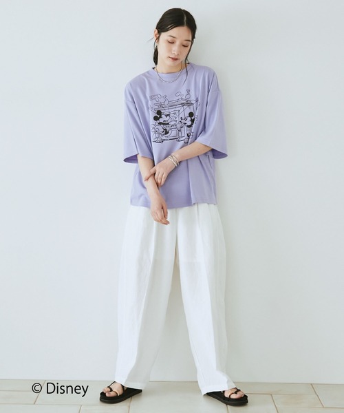Doux archives(ドゥアルシーヴ)の「DOUX ARCHIVES限定商品【Disney】レトロプリントTee(Tシャツ/カットソー・レディース・パープル/オフホワイト/チャコールグレー・FREE)」の9枚目の写真