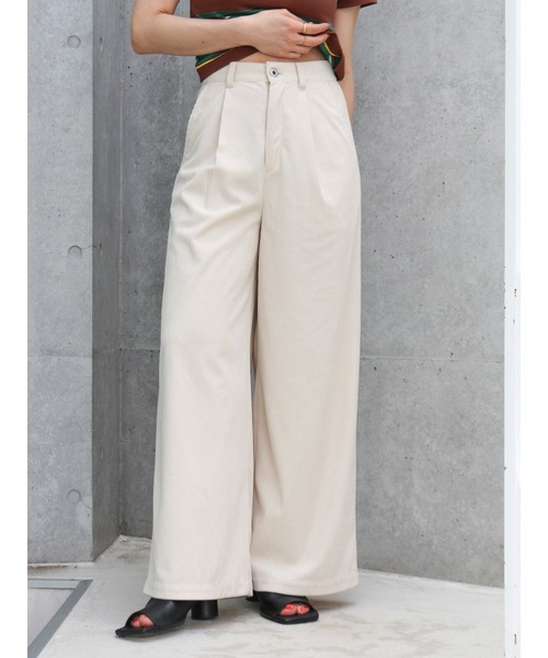 Ungrid(アングリッド)の「コーデュロイストレートパンツ(その他パンツ・レディース・パープル/サーモンピンク/ブルー/アイボリー・FREE)」の2枚目の写真