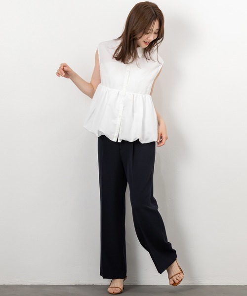 MAISONCOMFY (メゾンコンフィ)の「【バルーンノースリーブブラウス】甘いバルーンシルエットが上品で可愛らしさを表現(シャツ/ブラウス・レディース・ブラック/ピンク/ホワイト/イエロー・FREE)」の5枚目の写真