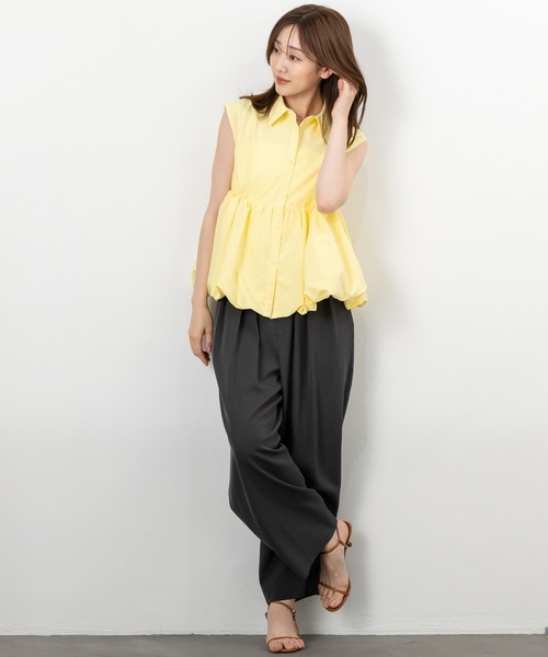 MAISONCOMFY (メゾンコンフィ)の「【バルーンノースリーブブラウス】甘いバルーンシルエットが上品で可愛らしさを表現(シャツ/ブラウス・レディース・ブラック/ピンク/ホワイト/イエロー・FREE)」の7枚目の写真