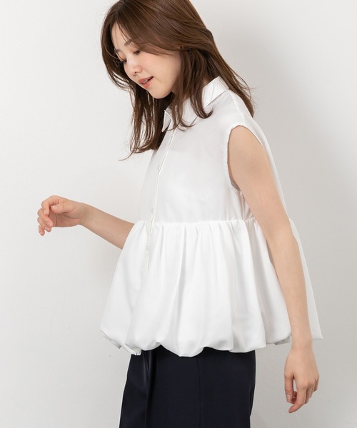 MAISONCOMFY (メゾンコンフィ)の「【バルーンノースリーブブラウス】甘いバルーンシルエットが上品で可愛らしさを表現(シャツ/ブラウス・レディース・ブラック/ピンク/ホワイト/イエロー・FREE)」の10枚目の写真