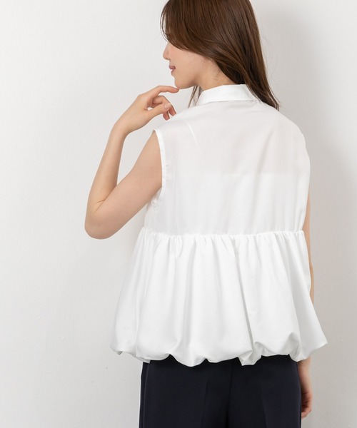 MAISONCOMFY (メゾンコンフィ)の「【バルーンノースリーブブラウス】甘いバルーンシルエットが上品で可愛らしさを表現(シャツ/ブラウス・レディース・ブラック/ピンク/ホワイト/イエロー・FREE)」の11枚目の写真