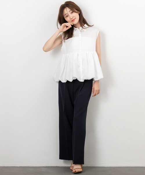 MAISONCOMFY (メゾンコンフィ)の「【バルーンノースリーブブラウス】甘いバルーンシルエットが上品で可愛らしさを表現(シャツ/ブラウス・レディース・ブラック/ピンク/ホワイト/イエロー・FREE)」の12枚目の写真
