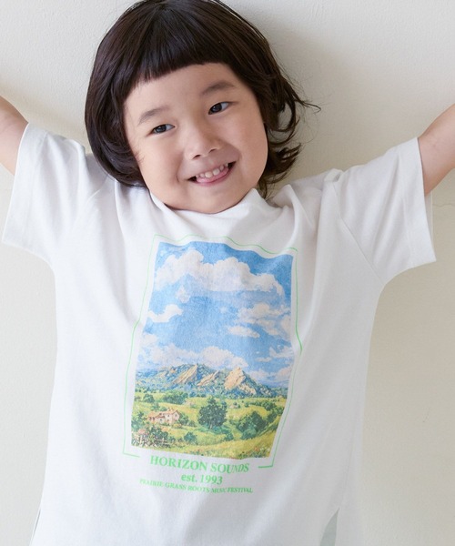 LOWRYS FARM(ローリーズファーム)の「スーベニアネオンT 870581(Tシャツ/カットソー・キッズ・オフホワイト/チャコールグレー/グレー/その他6・150cm/140cm/120cm/130cm/110cm)」の2枚目の写真