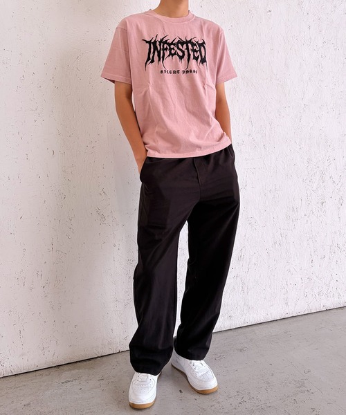 BAYBLO(ベイブロ)の「(SF) edakka コットン100% 刺繍 韓国ストリート Y2K Tシャツ(Tシャツ/カットソー・メンズ・ピンク系1/ブラック系1/ホワイト系1・LARGE/MEDIUM)」の16枚目の写真