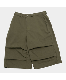 ベーシックピンタックポイントコットンワイドパラシュートバミューダコットンハーフパンツ_4COLOR