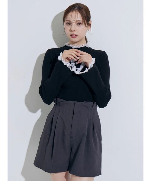 MERCURYDUO(マーキュリーデュオ)の「ハイウエストツータックショートパンツ(その他パンツ・レディース・チャコールグレー/ブラウン・FREE)」の7枚目の写真