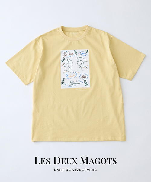 EDIFICE(エディフィス)の「LES DEUX MAGOTS (ドゥマゴ) アートTシャツ(Tシャツ/カットソー・メンズ・ホワイト/イエロー/ボルドー・SMALL/MEDIUM/LARGE)」の8枚目の写真