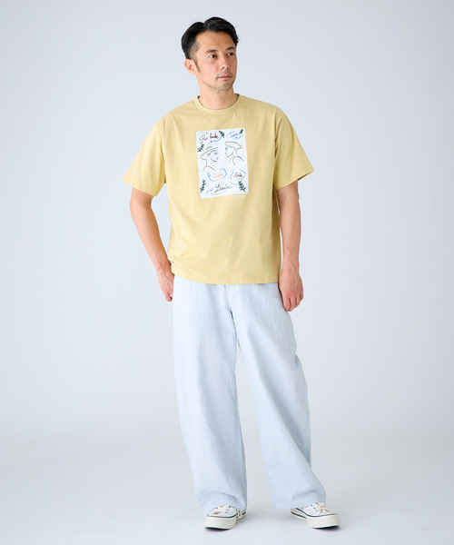 EDIFICE(エディフィス)の「LES DEUX MAGOTS (ドゥマゴ) アートTシャツ(Tシャツ/カットソー・メンズ・ホワイト/イエロー/ボルドー・SMALL/MEDIUM/LARGE)」の11枚目の写真