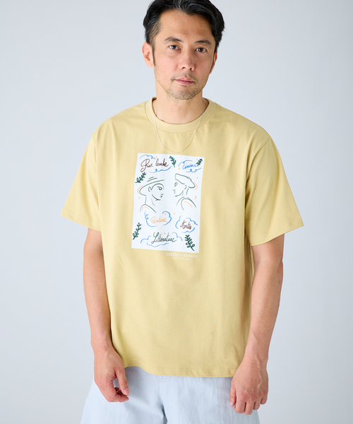EDIFICE(エディフィス)の「LES DEUX MAGOTS (ドゥマゴ) アートTシャツ(Tシャツ/カットソー・メンズ・ホワイト/イエロー/ボルドー・SMALL/MEDIUM/LARGE)」の12枚目の写真