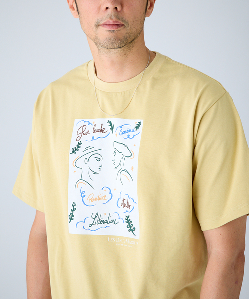 EDIFICE(エディフィス)の「LES DEUX MAGOTS (ドゥマゴ) アートTシャツ(Tシャツ/カットソー・メンズ・ホワイト/イエロー/ボルドー・SMALL/MEDIUM/LARGE)」の16枚目の写真