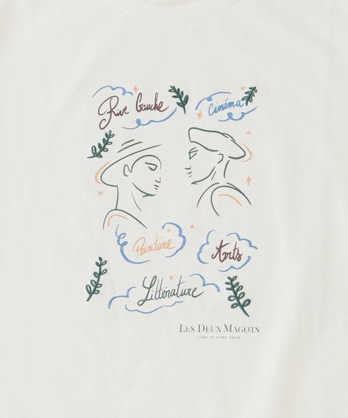 EDIFICE(エディフィス)の「LES DEUX MAGOTS (ドゥマゴ) アートTシャツ(Tシャツ/カットソー・メンズ・ホワイト/イエロー/ボルドー・SMALL/MEDIUM/LARGE)」の18枚目の写真