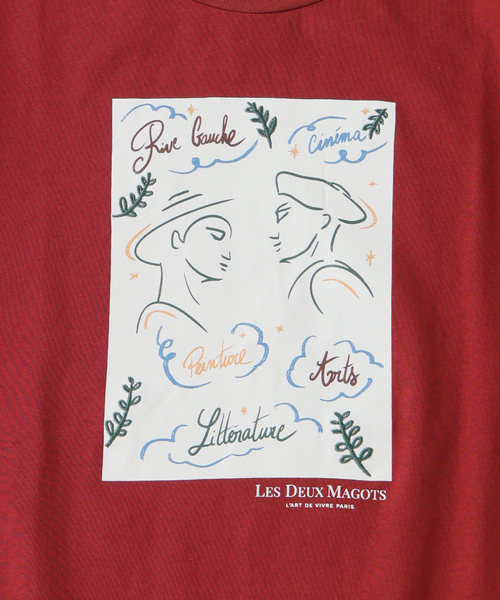 EDIFICE(エディフィス)の「LES DEUX MAGOTS (ドゥマゴ) アートTシャツ(Tシャツ/カットソー・メンズ・ホワイト/イエロー/ボルドー・SMALL/MEDIUM/LARGE)」の20枚目の写真
