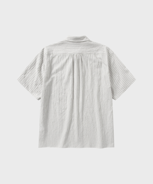 NONBLANK(ノンブランク)の「クリーズストライプクロップHSシャツ_BLACK STRIPE(シャツ/ブラウス・メンズ・ブラック・SMALL/MEDIUM/LARGE/X-LARGE)」の2枚目の写真