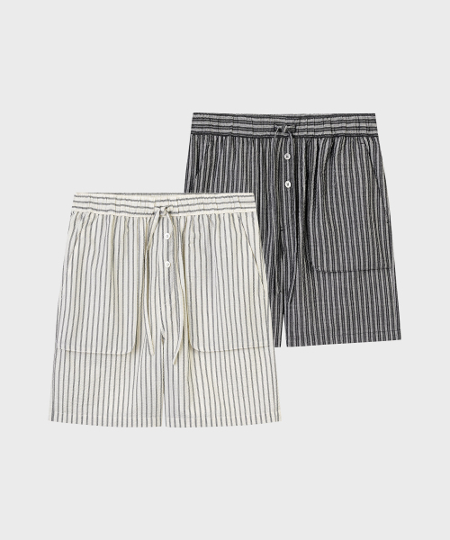 PLAC(プラック)の「シアサーカーストライプショーツ2カラー(その他パンツ・メンズ・アイボリー/ブラック・LARGE/MEDIUM)」の5枚目の写真