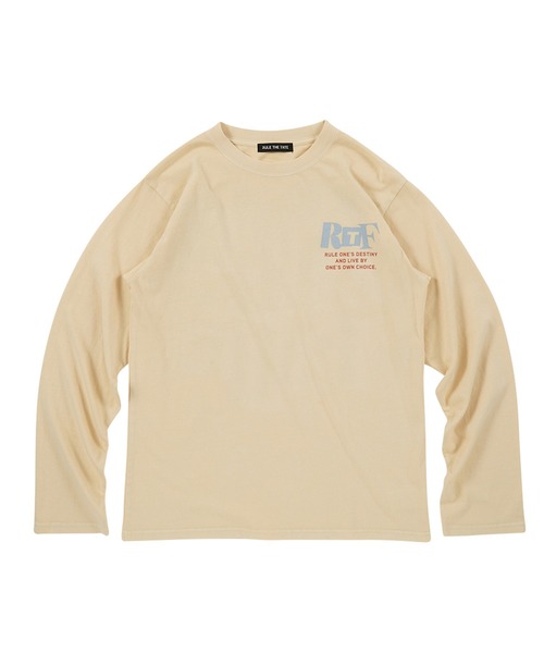 RULE THE FATE(ルールザフェイト)の「RTF ANARCHIC LONG SLEEVE TEE/アナ―キックロングスリーブティー(Tシャツ/カットソー・メンズ・ベージュ/ブラック・1/2)」の1枚目の写真